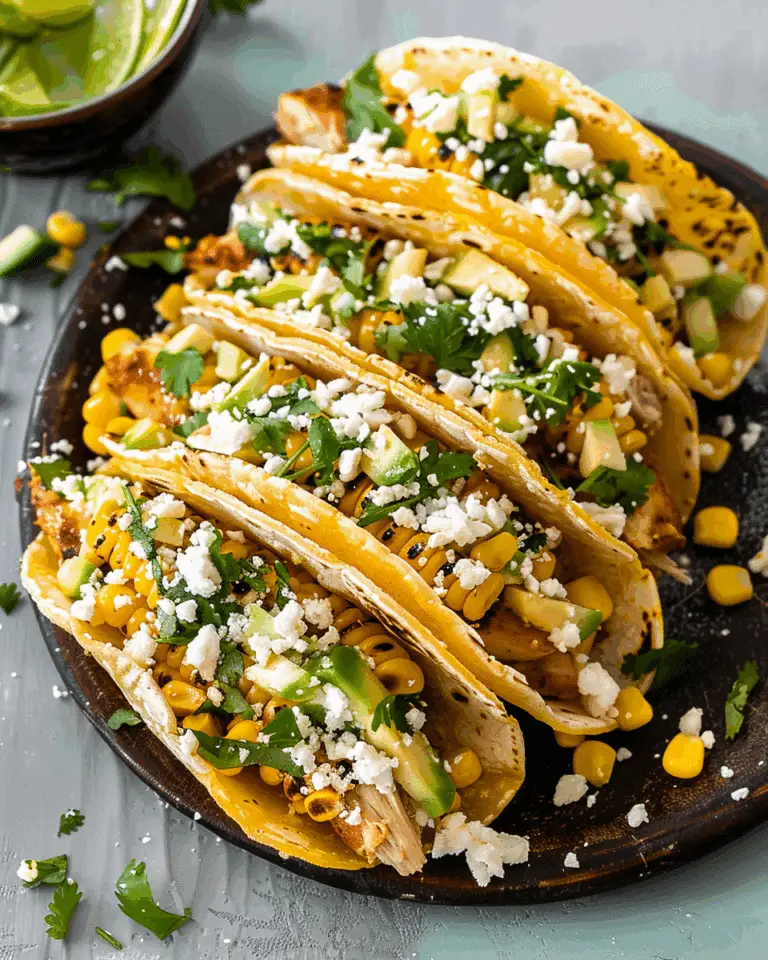 Mexican Street Corn Chicken Tacos