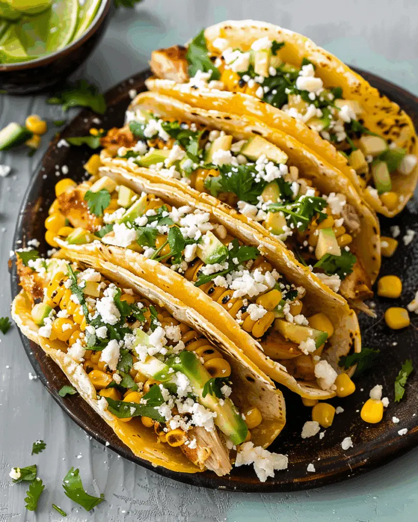 Mexican Street Corn Chicken Tacos