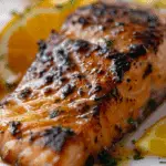 Apricot Scotch Glazed Salmon with Charred Citrus Butter