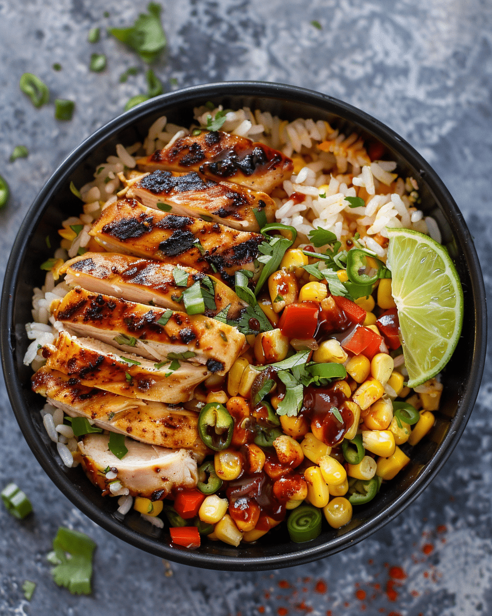 Street Corn Chicken Rice Bowl
