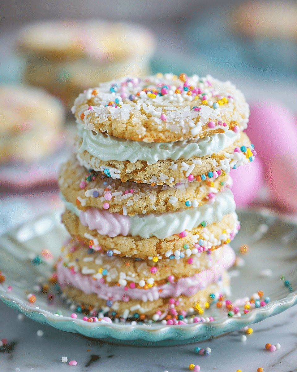 Pastel Sugar Cookie Sandwiches