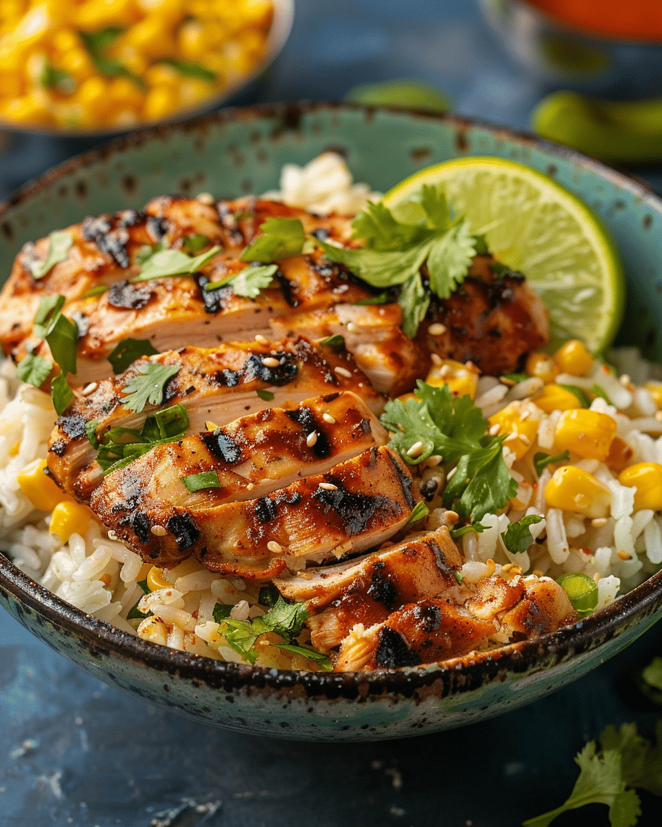 Street Corn Chicken Rice Bowl