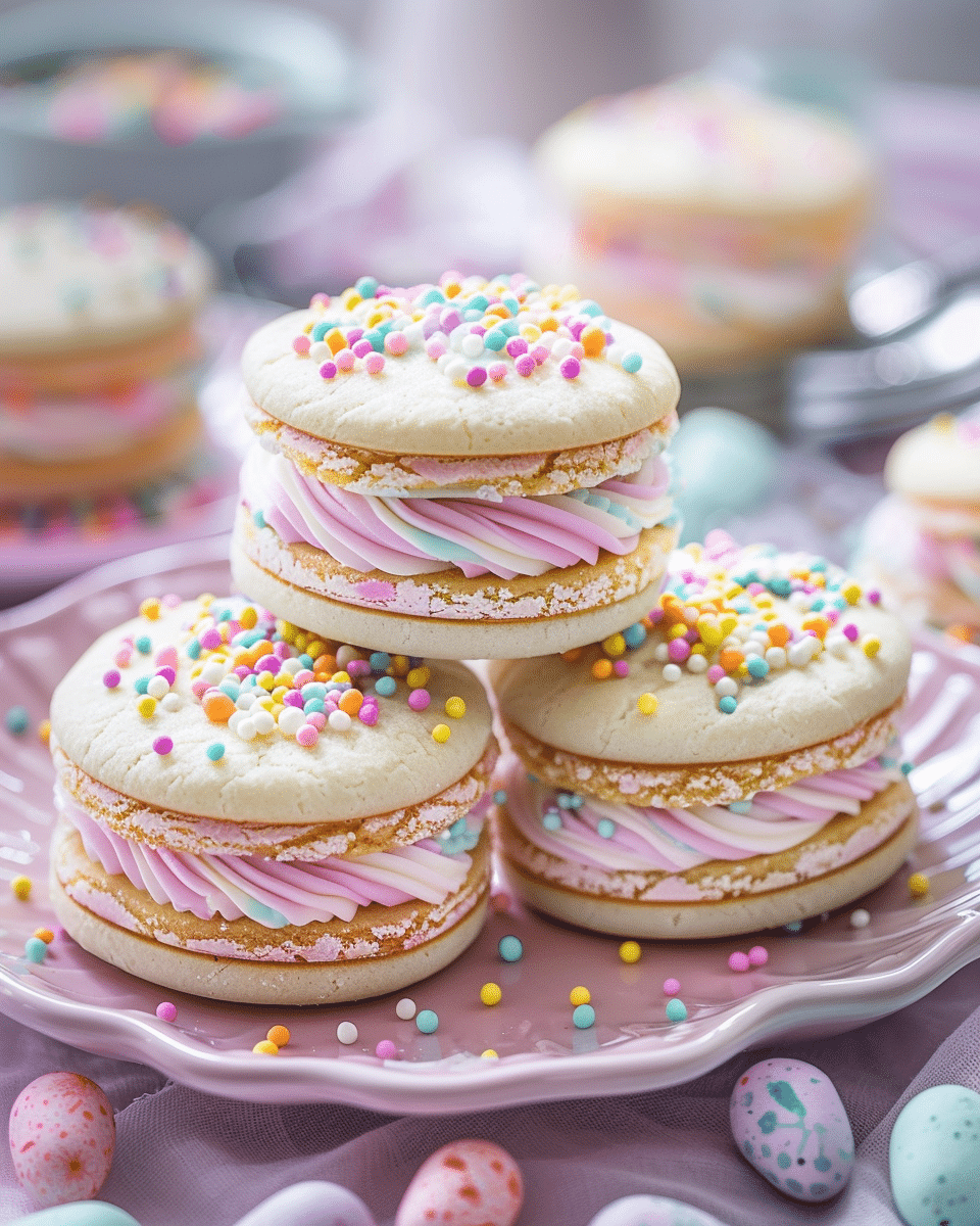 Pastel Sugar Cookie Sandwiches
