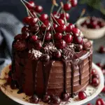 Swiss Chocolate Cherry Roll Cake
