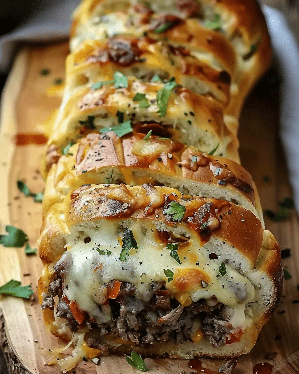 Cheesesteak-Stuffed Garlic Loaf