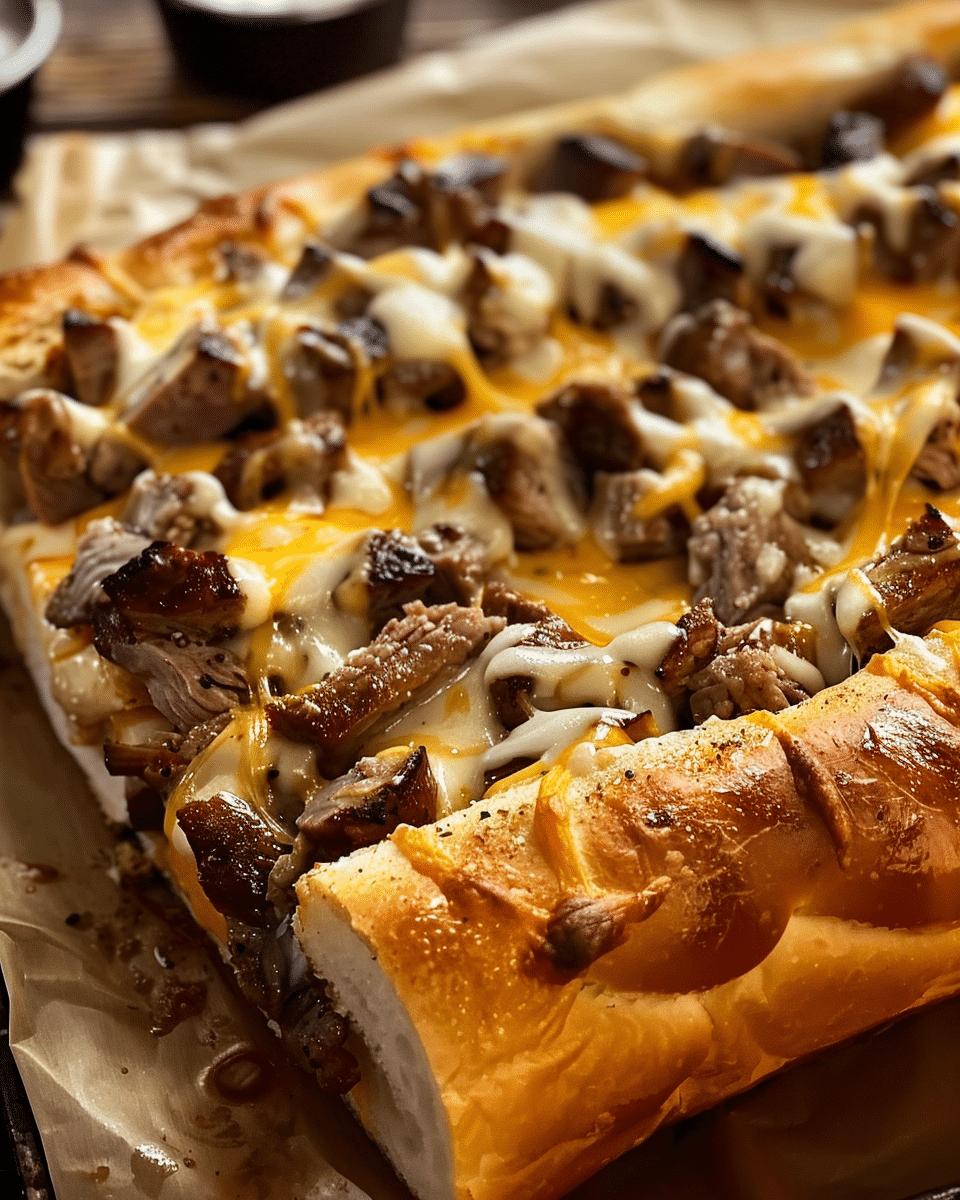 Philly Cheesesteak Cheesy Bread