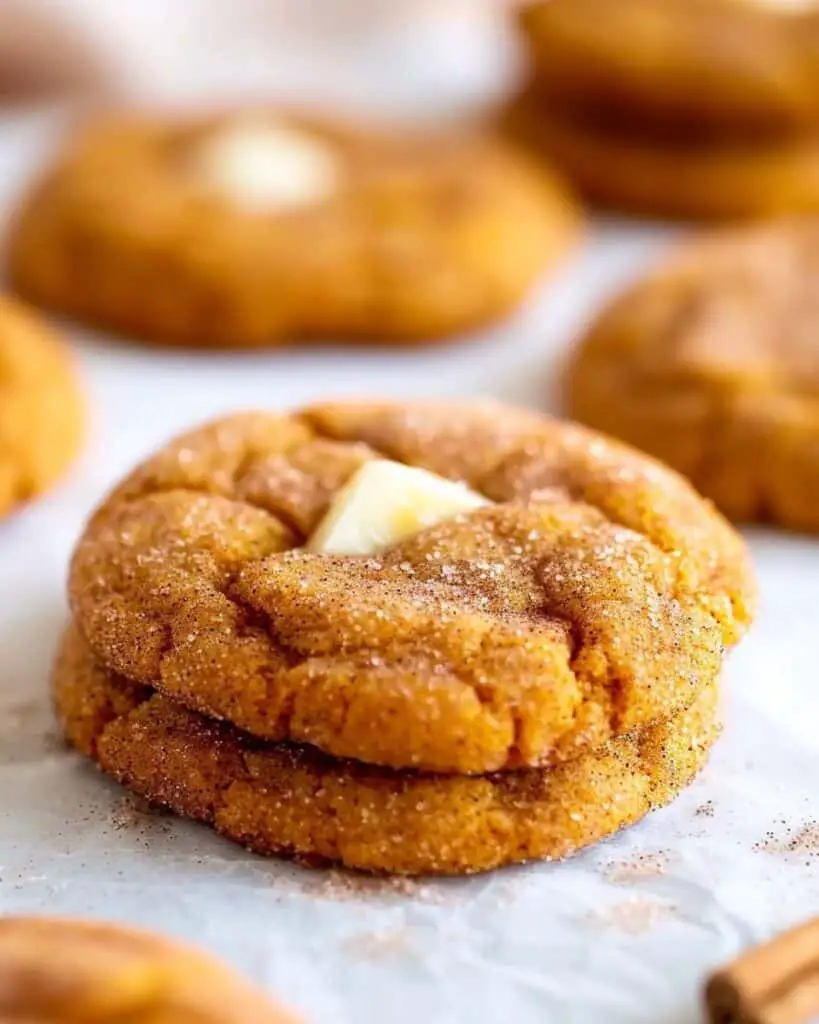 Chewy Pumpkin Snickerdoodle Cookies