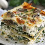 Easy Creamy Spinach Mushroom Lasagna