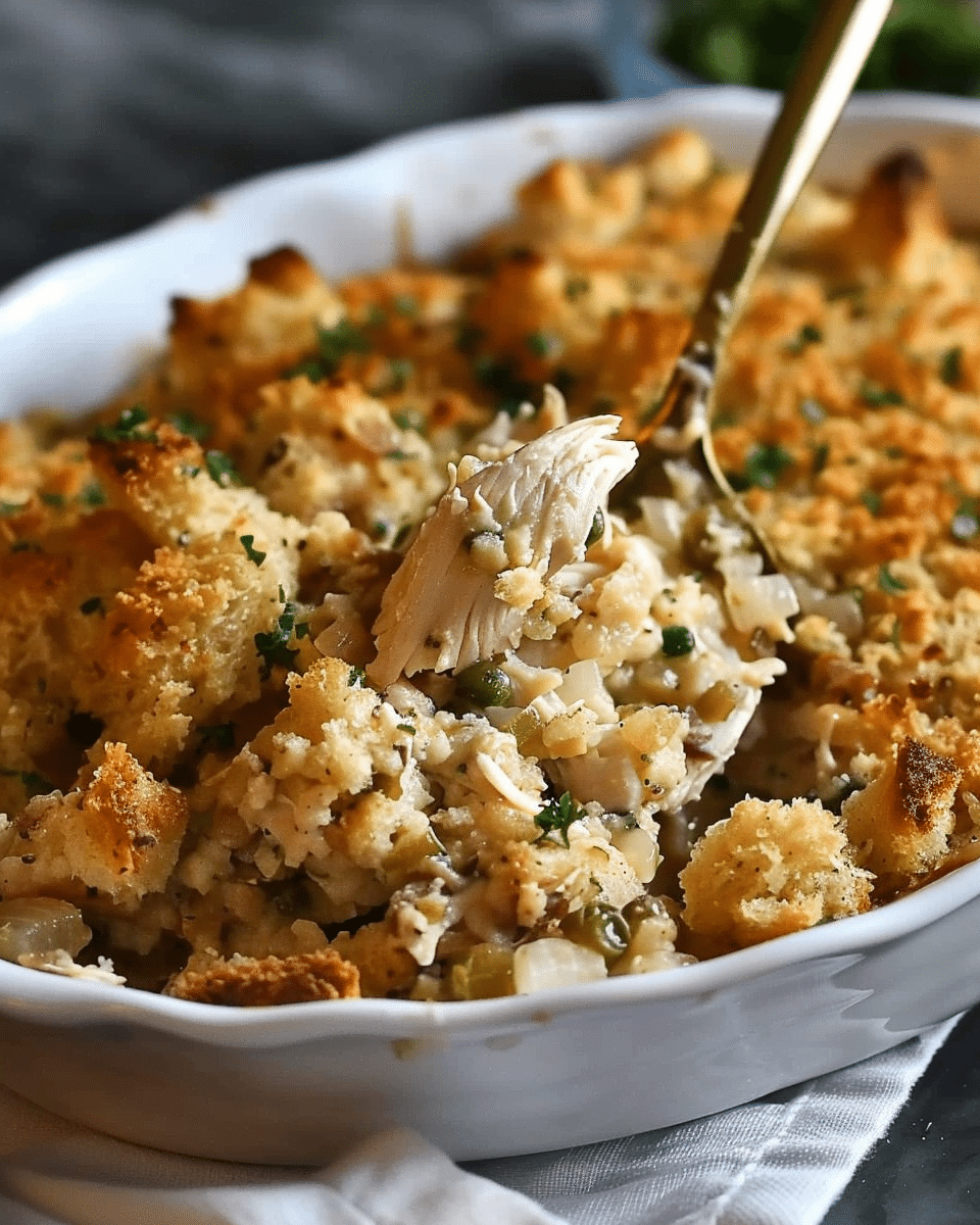 Easy Chicken & Stuffing Casserole