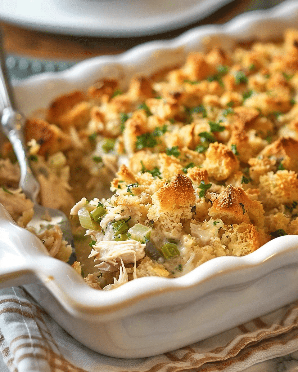 Easy Chicken & Stuffing Casserole