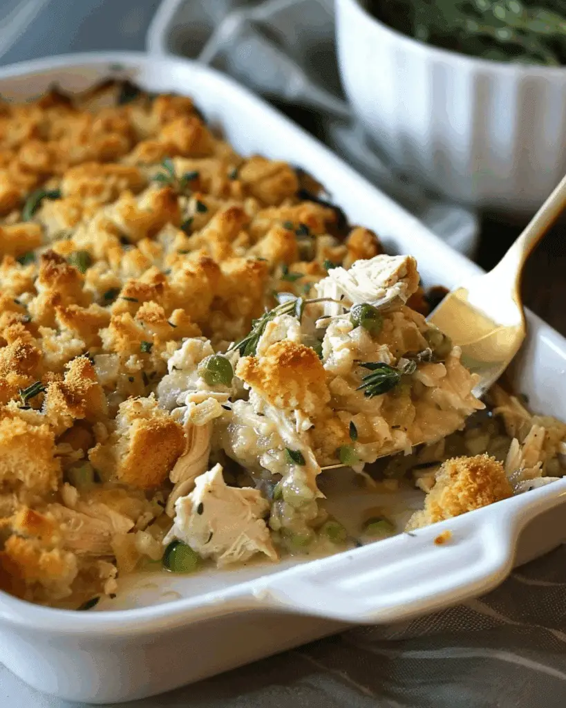 Easy Chicken & Stuffing Casserole