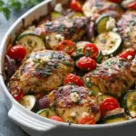 Mediterranean Chicken Zucchini Bake