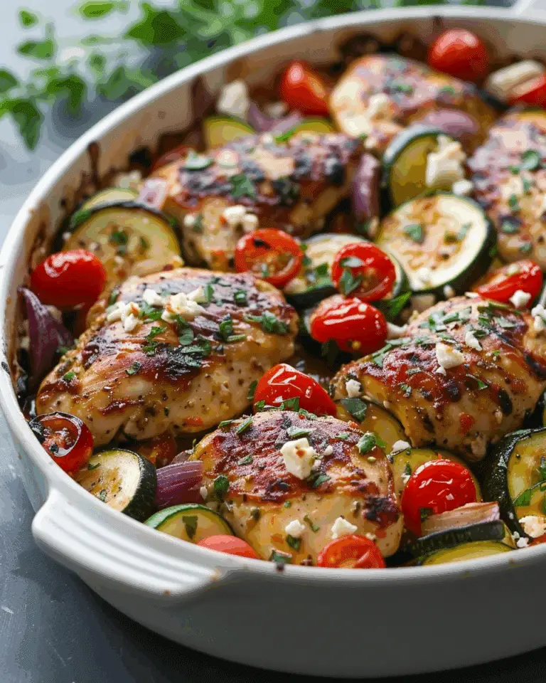 Mediterranean Chicken Zucchini Bake