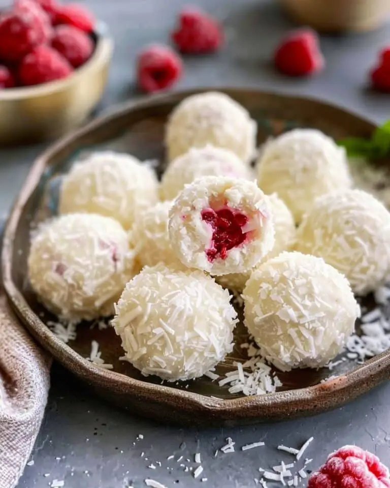 Raspberry Snowball Truffles