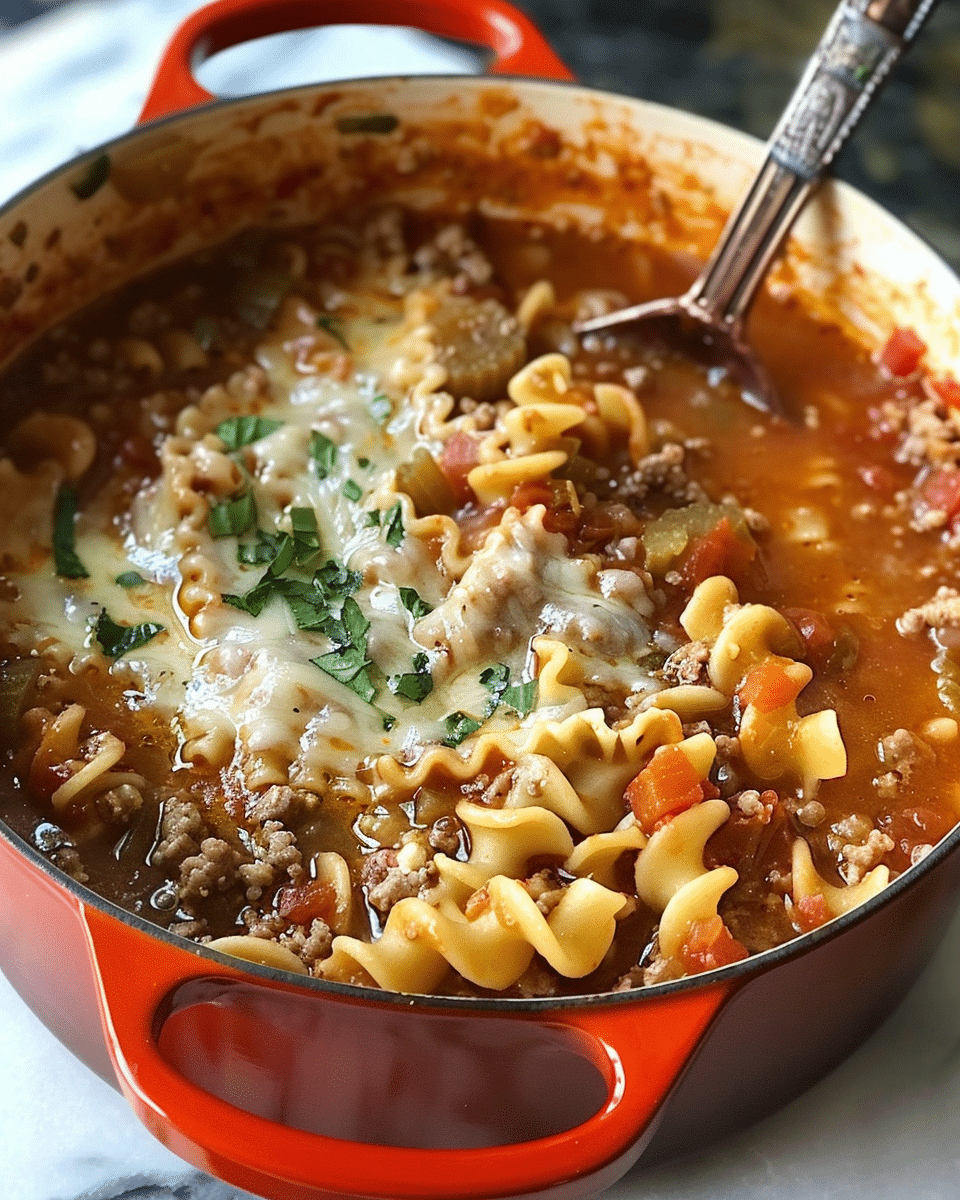 Mouthwatering One Pot Lasagna Soup