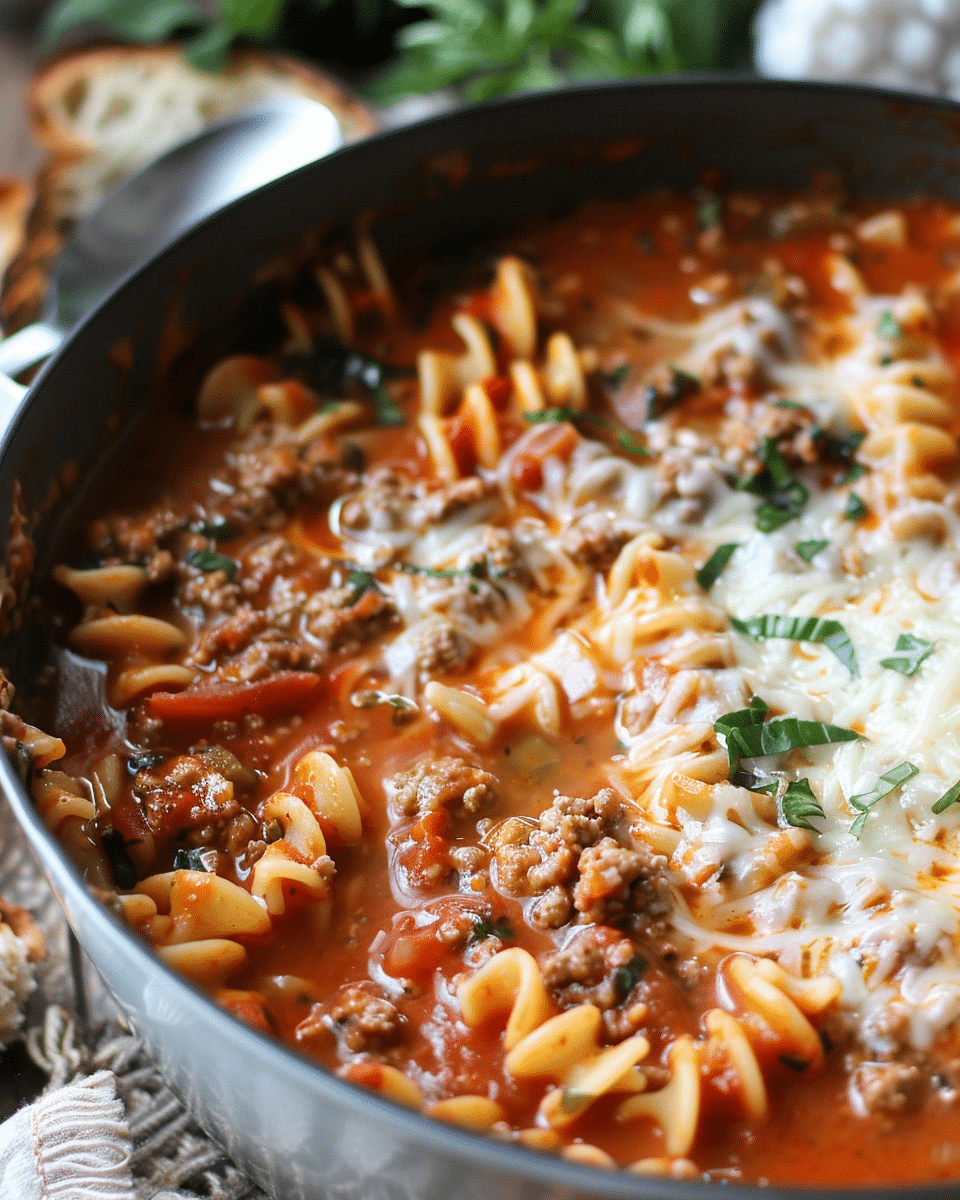 Mouthwatering One Pot Lasagna Soup
