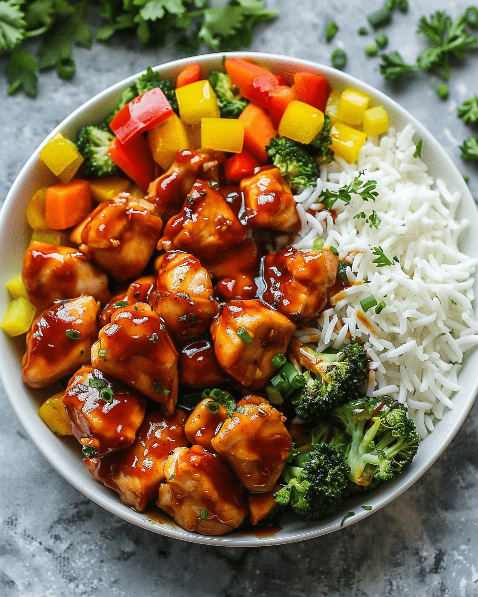 Honey BBQ Chicken Rice Skillet