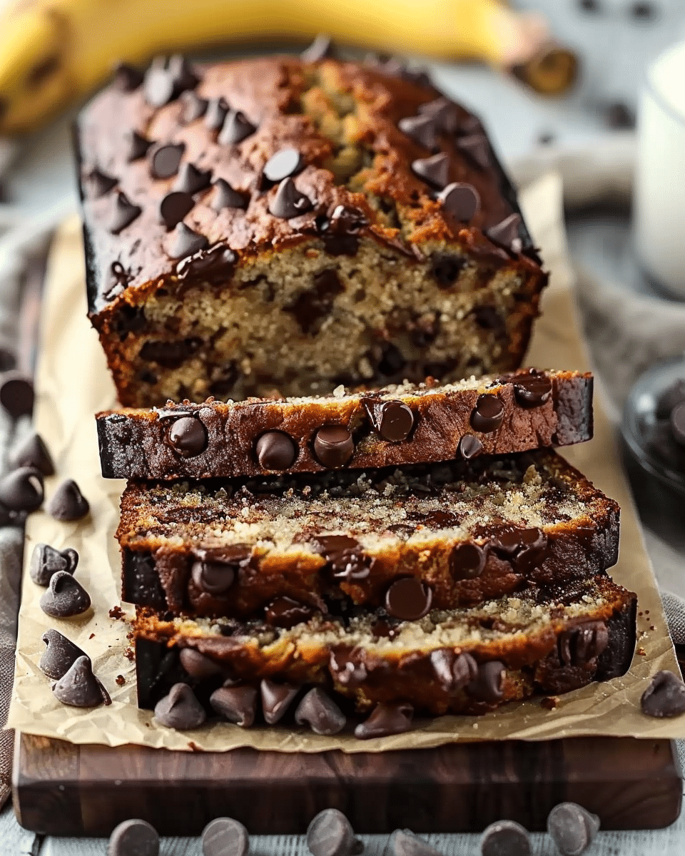Super Moist Chocolate Chip Banana Bread Recipe