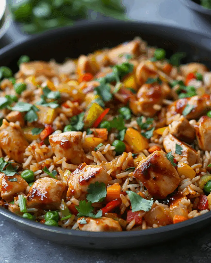 Honey BBQ Chicken Rice Skillet