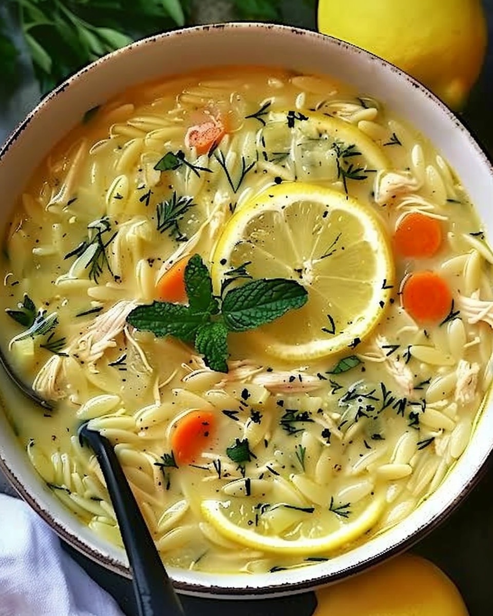 Creamy Lemon Orzo Chicken Soup