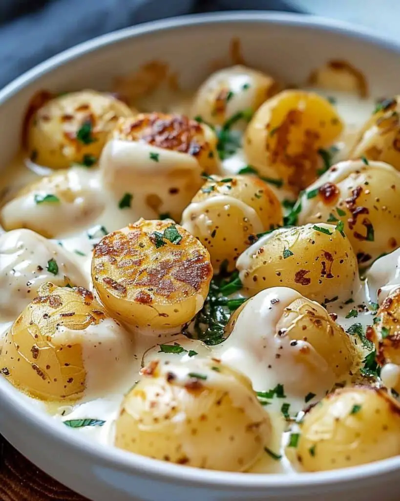 Creamy Garlic Baby Potatoes