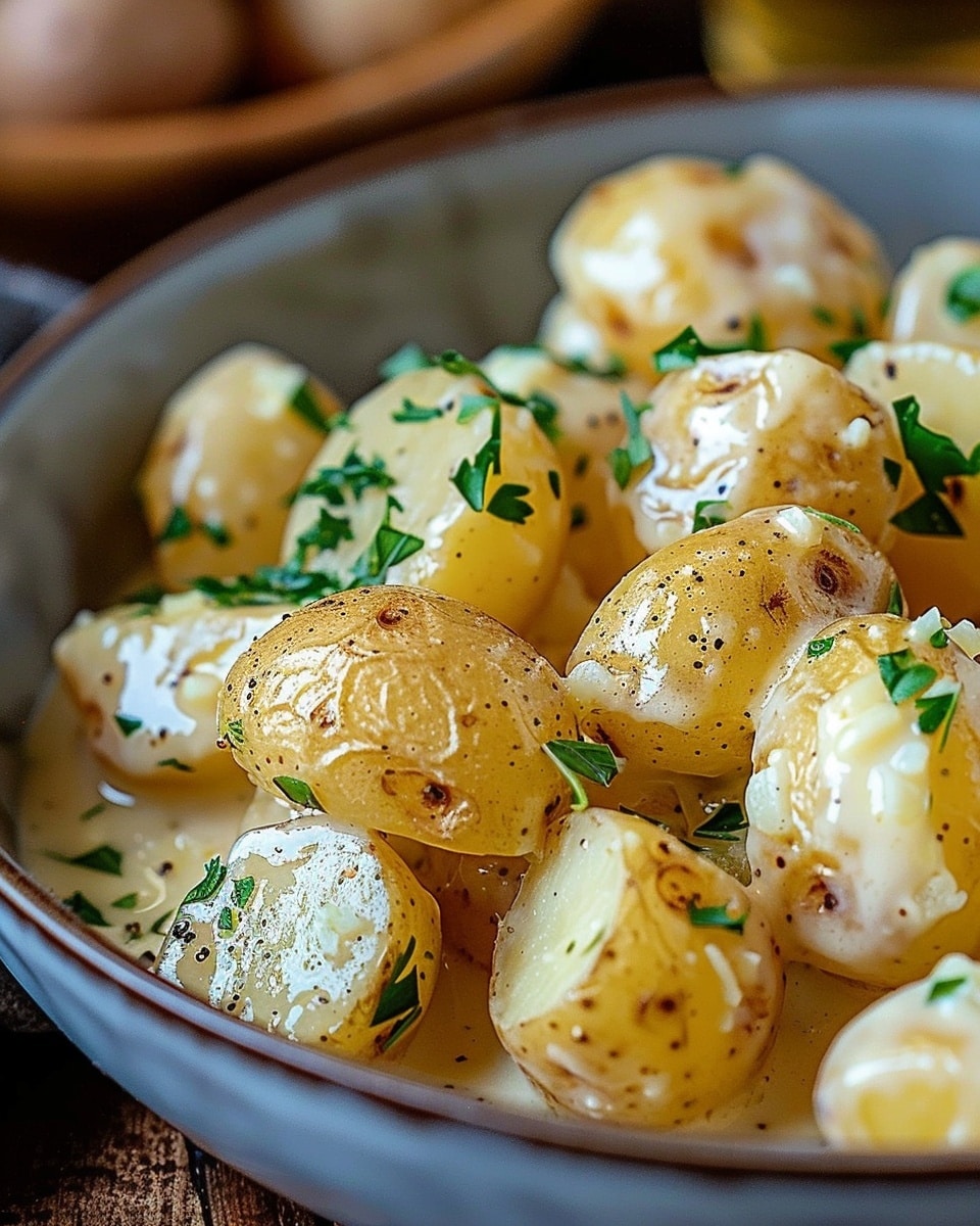 Creamy Garlic Baby Potatoes