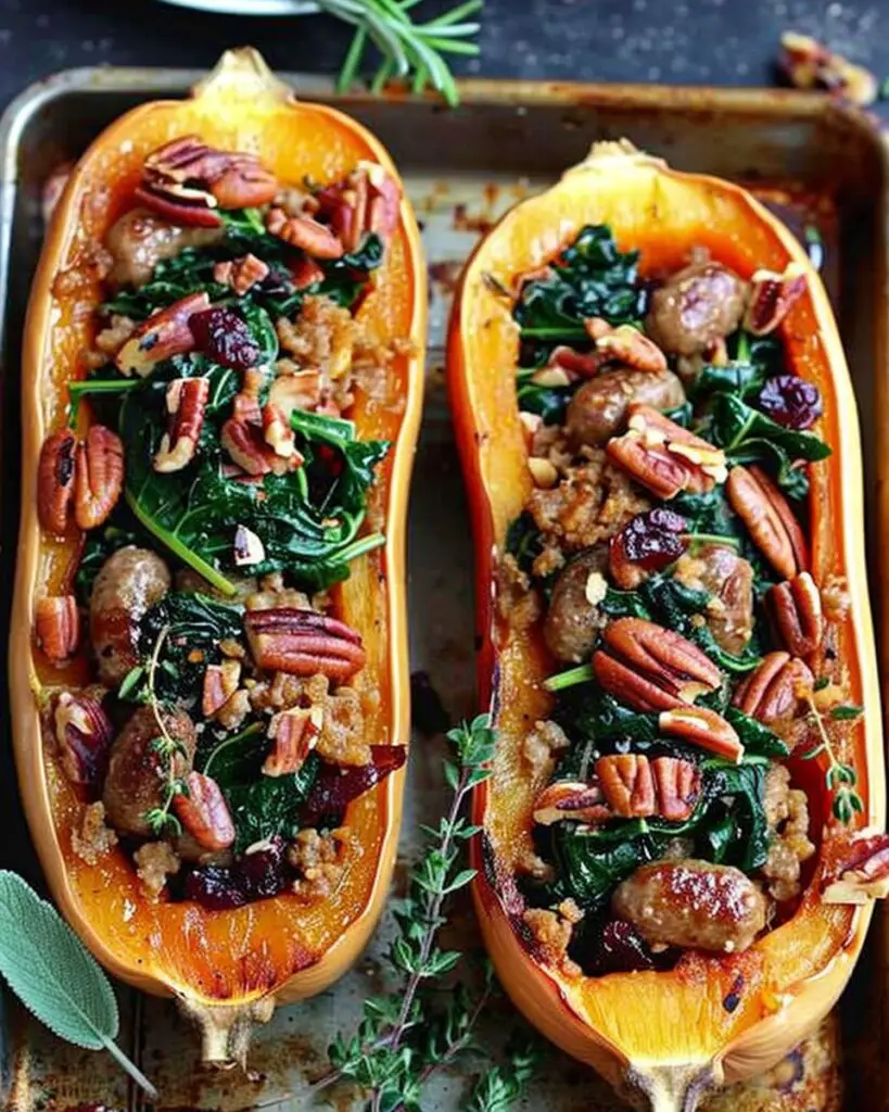 Sausage Stuffed Butternut Squash