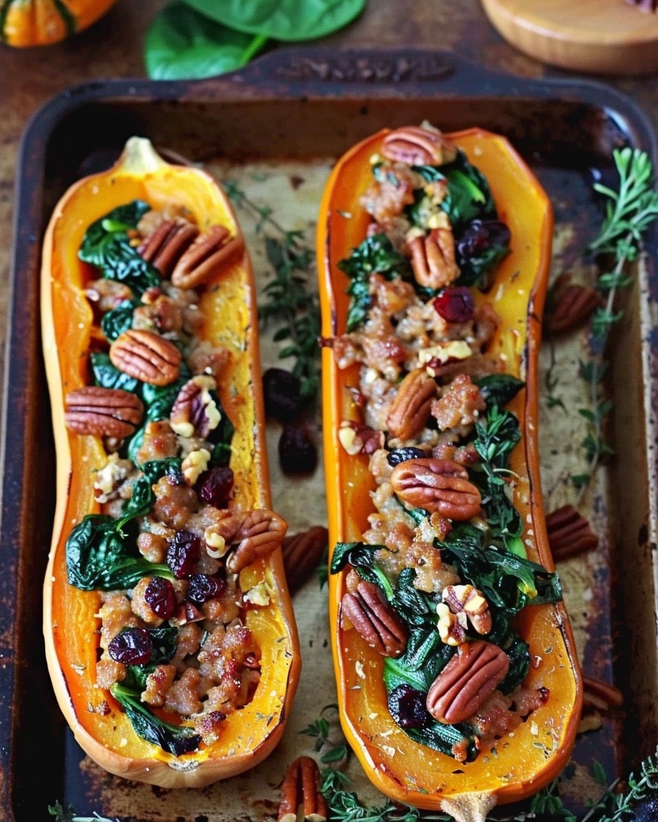 Sausage Stuffed Butternut Squash