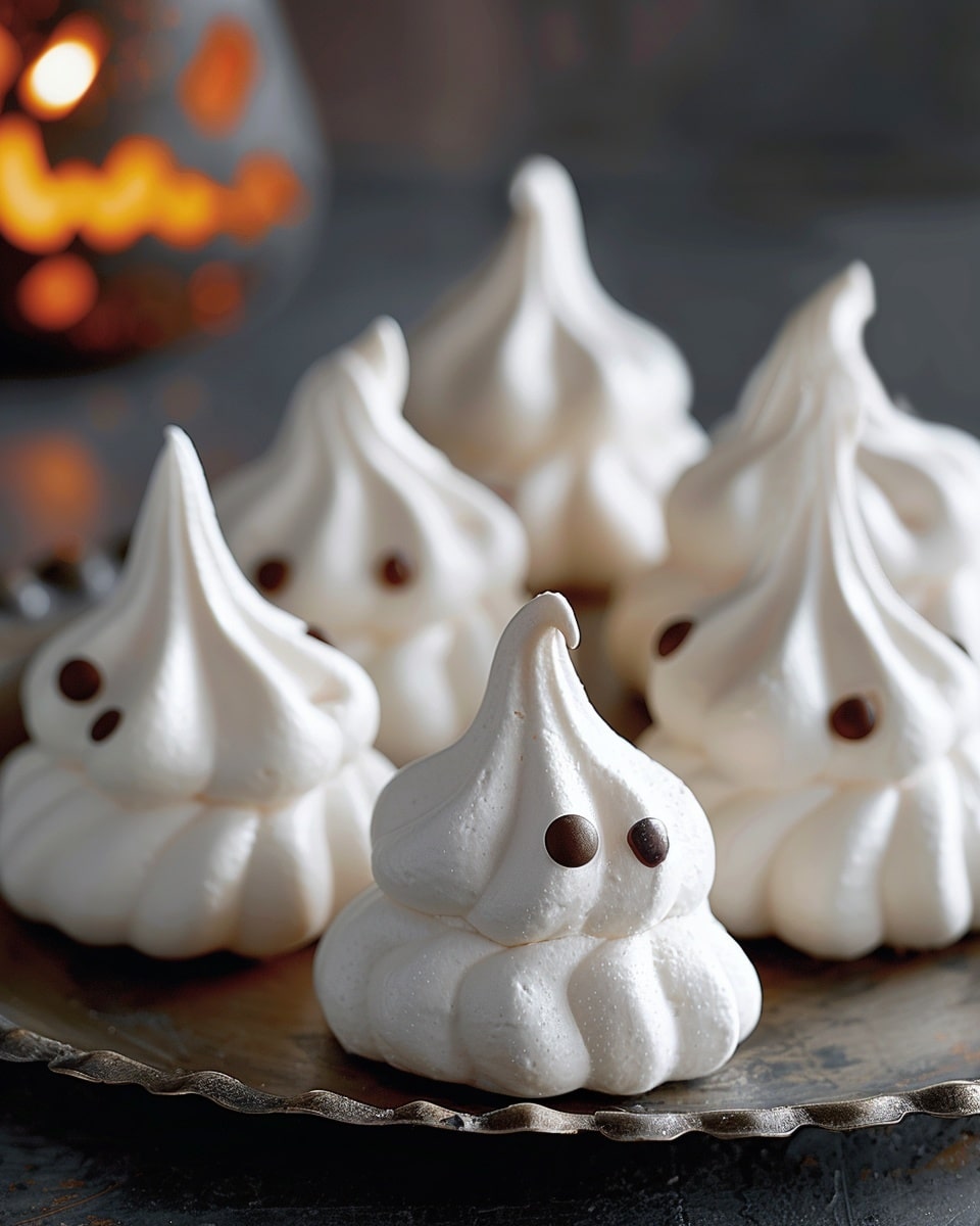 Ghostly Meringue Cookies