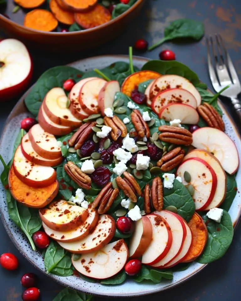Spinach Salad with Roasted Sweet Potatoes
