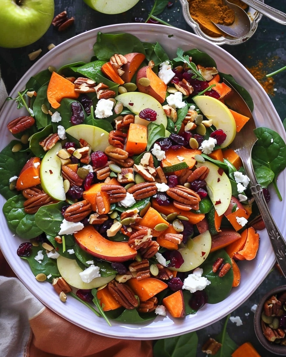 Spinach Salad with Roasted Sweet Potatoes