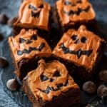 Melted Jack O’ Lantern Brownies
