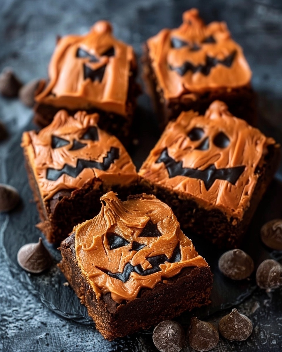 Melted Jack O’ Lantern Brownies