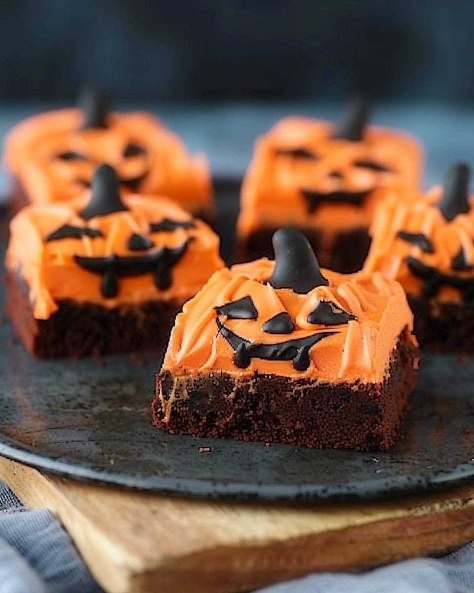 Melted Jack O’ Lantern Brownies