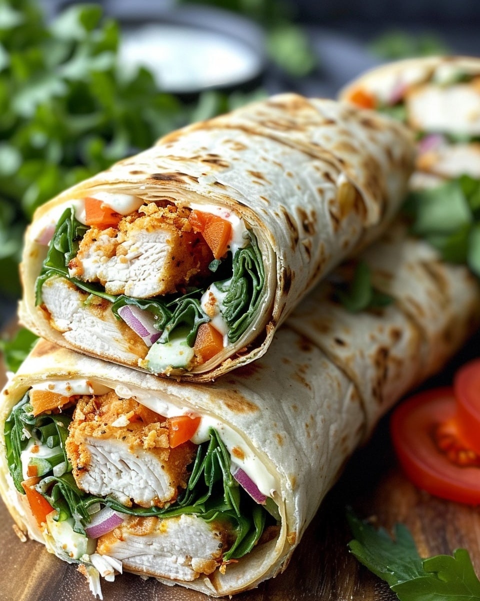 Crunchy Crispy Air Fryer Chicken & Mozzarella Wraps