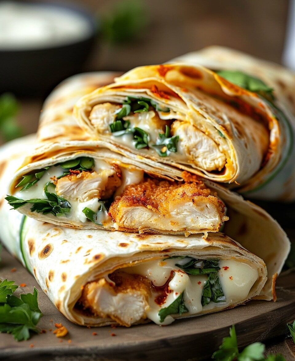 Crunchy Crispy Air Fryer Chicken & Mozzarella Wraps