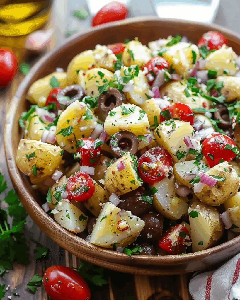 Best Ever Healthy Mediterranean Potato Salad