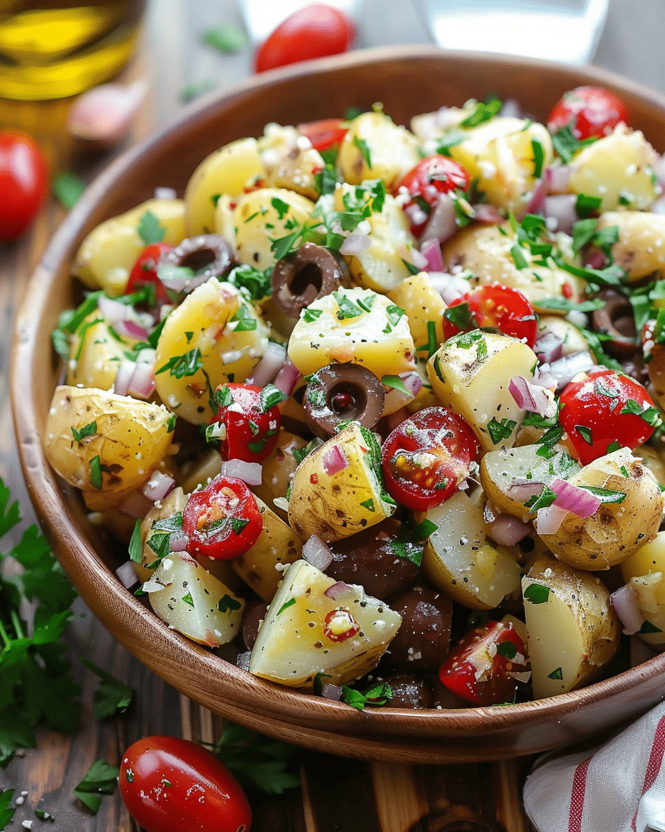 Best Ever Healthy Mediterranean Potato Salad
