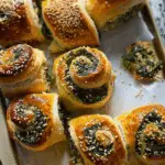 Garlic Herb & Spinach Puff Pastry Rolls