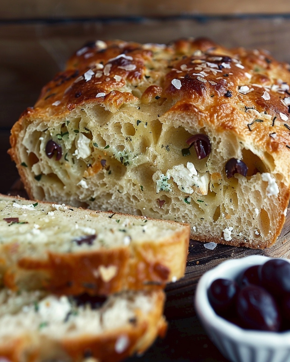 Greek Cheese Bread with Kalamata Olives