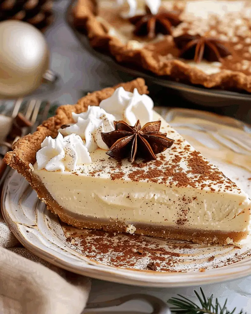 Eggnog Pie with Gingerbread Crust