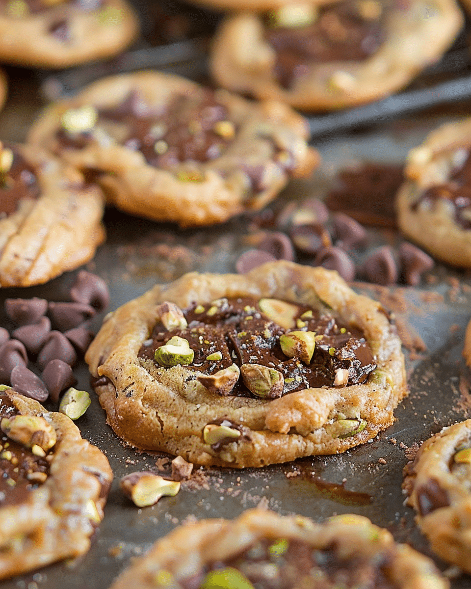 Pistachio Chocolate Chunk Olive Oil Cookies