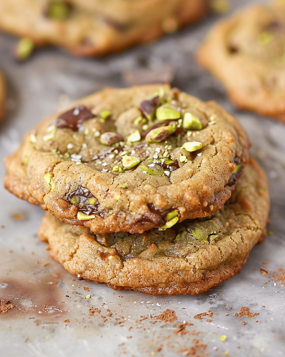 Pistachio Chocolate Chunk Olive Oil Cookies