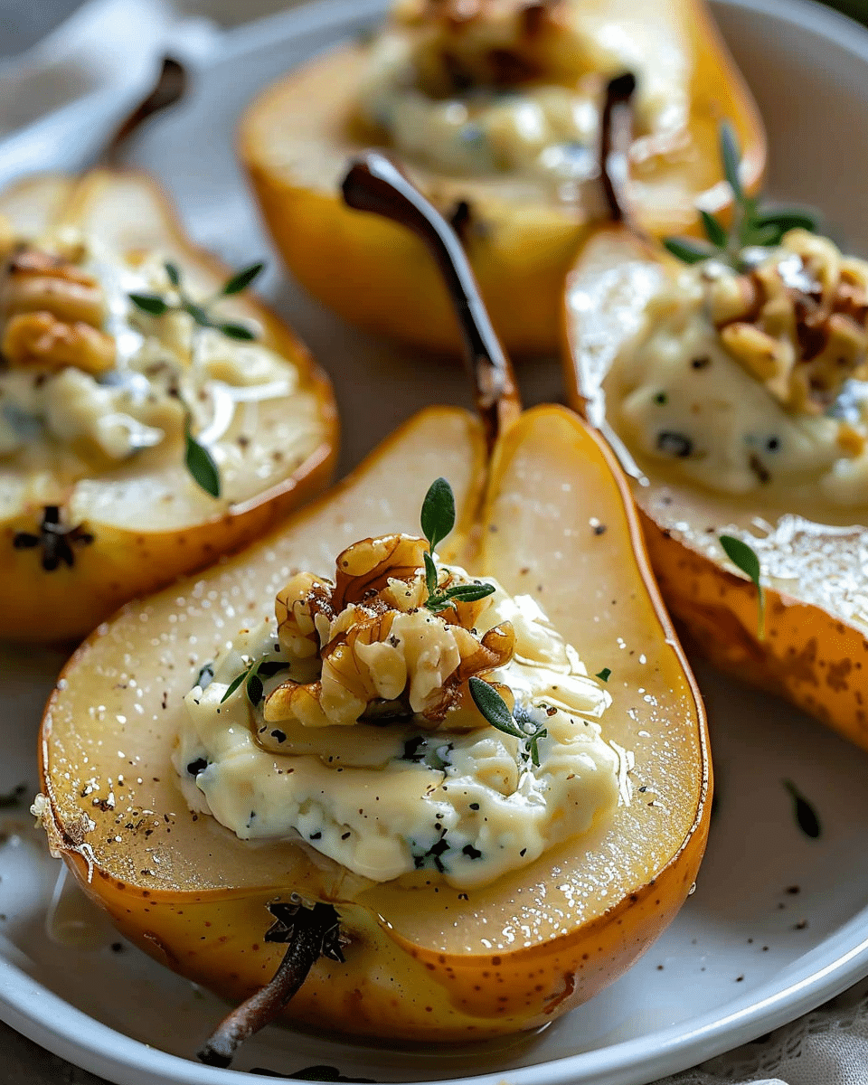 Elegant Blue Cheese Stuffed Pears