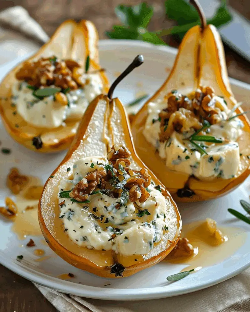 Elegant Blue Cheese Stuffed Pears