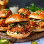 Hot Honey Fried Chicken Sliders with Candied Jalapeños