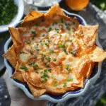 Easy Crab Rangoon Dip with Homemade Wonton Chips