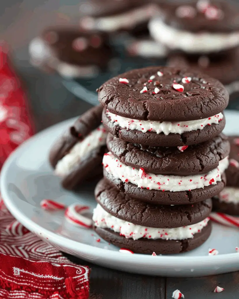 Chocolate Peppermint Sandwich Cookies