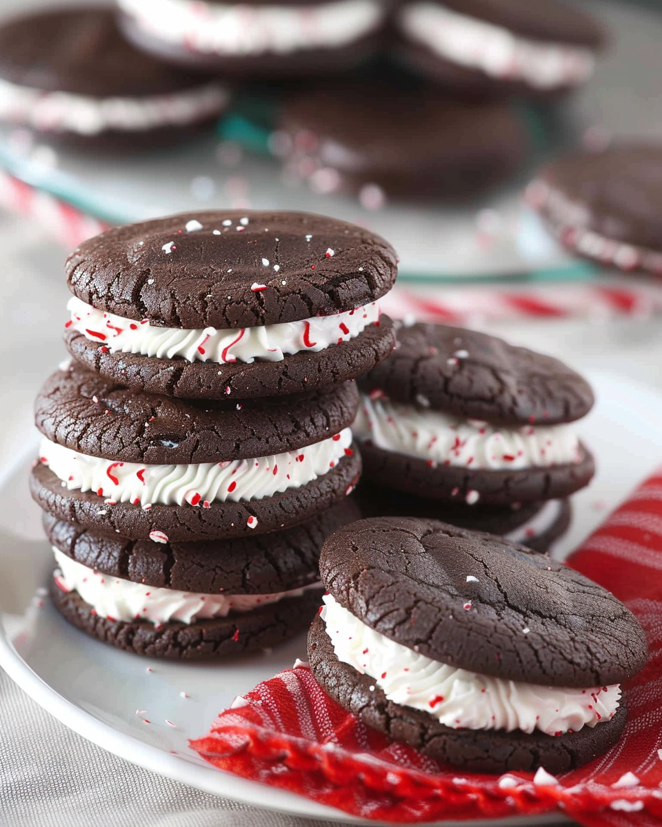 Chocolate Peppermint Sandwich Cookies