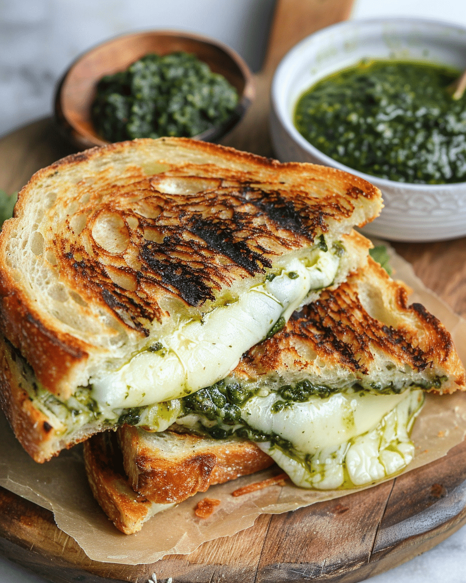 Best Pesto Grilled Cheese